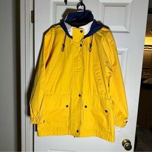 Pacific Trail Yellow Raincoat with Blue Hood